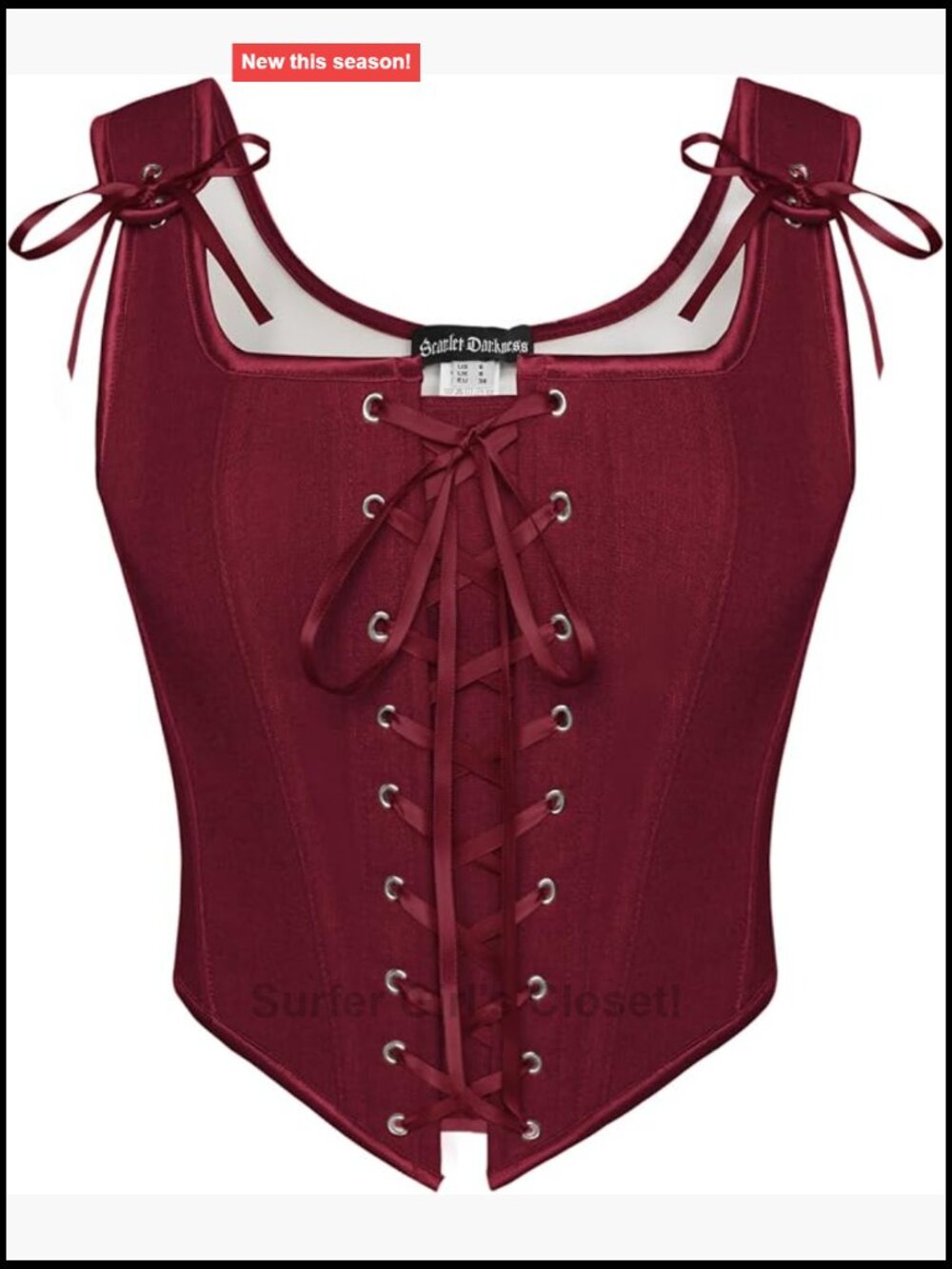 Renaissance Corset Top Lace Up Overbust Bustier — Imitation Linen Womens